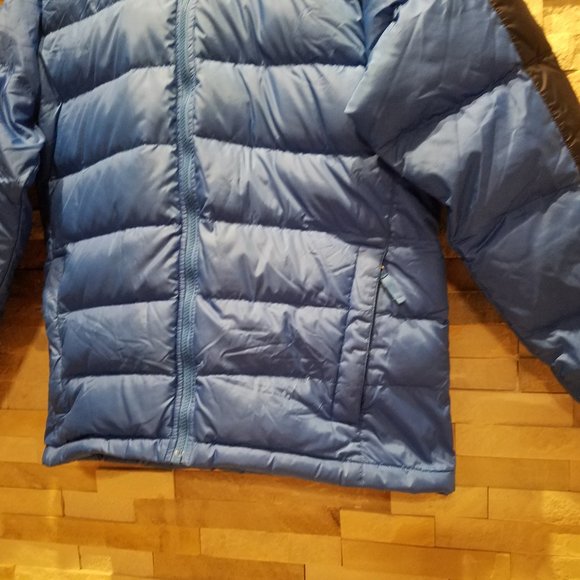 North Face Mens Small Blue Puffer Jacket Goose Down Winter Heavy Coat Ski Black - Picture 3 of 5